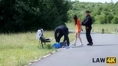 LAW4k. Sexy skinny miss services policeman to get out of prison