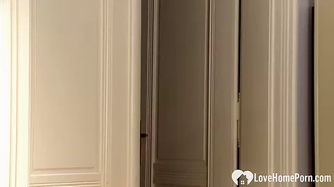 Interviewed blonde with small tits shows potential