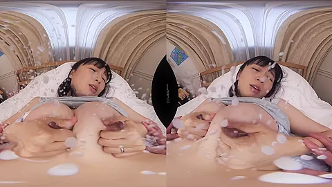 Breast Milk in VR: She Feeds Her Baby by Day, and Her Husband By Night; Big Tits Japanese Lactation Fetish Video
