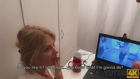 TUTOR4K. Inventive guy manages to seduce tutor during literature lesson