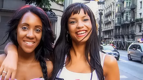 Threesome with Horny Ebony Latina BFFs in Barcelona