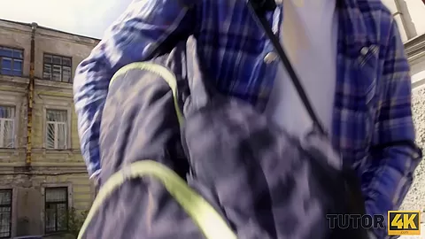 TUTOR4K. Guy told teacher she must spread legs to get some money for the lesson