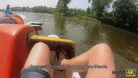 HUNT4K. Big natural boobs hunter and make him pay well