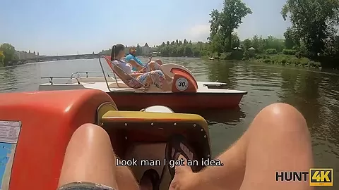 HUNT4K. Big natural boobs hunter and make him pay well
