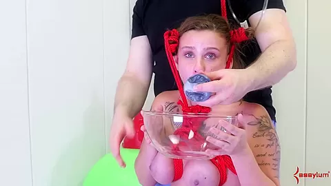 Bondage teen 18+ gets throatfucked hard