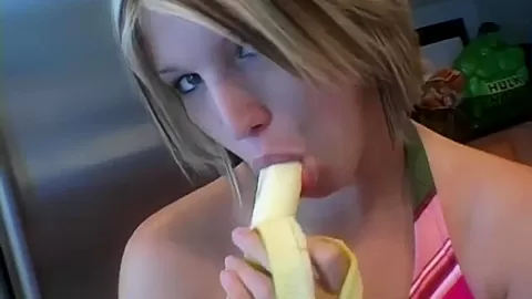 teen 18+ banana blowjob tease