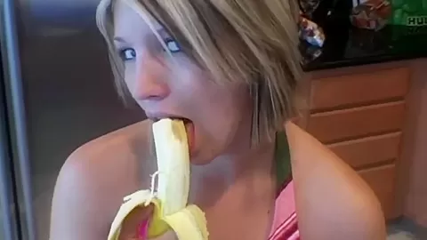 teen 18+ banana blowjob tease