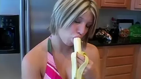 teen 18+ banana blowjob tease