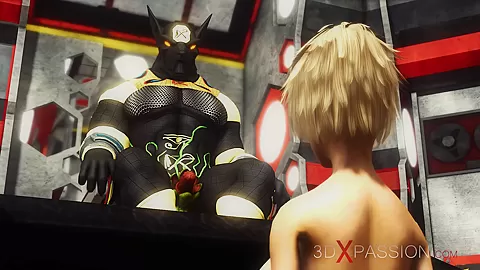Alien sex! A hot super blonde gets fucked by Anubis on the exoplanet