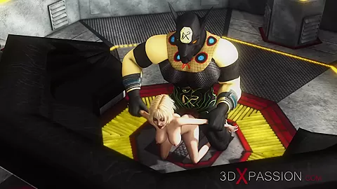 Alien sex! A hot super blonde gets fucked by Anubis on the exoplanet