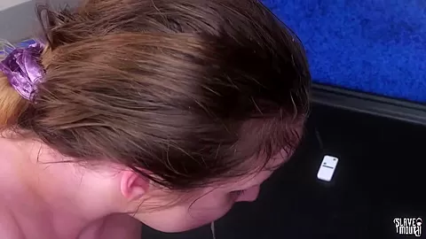 Bdsm babe gags on toy and throats dick