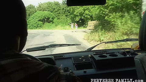 Perverse Family Russian Hitchhikers Fucked On A Road Trip
