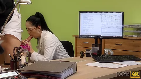 LOAN4K. Hot chick from female music band gets fucked by loan agent