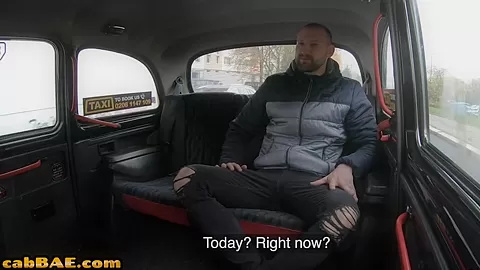 Busty cabbie cockriding after sucking on backseat of taxi