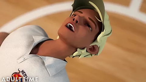 ADULT TIME - Big Titty Hentai Gym Teacher Shows The Class How To Give Head
