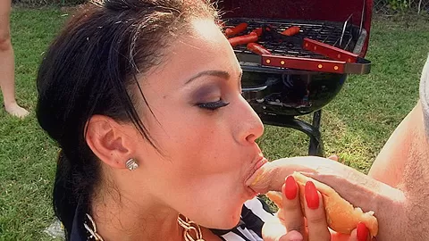 Pornstar orgy outside at field day with...