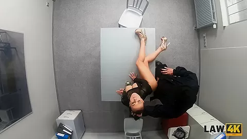 LAW4k. Helpless whore has no choice so why she has sex with cops