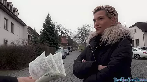 Hot blonde milf with nice tits gets picked up and fucked
