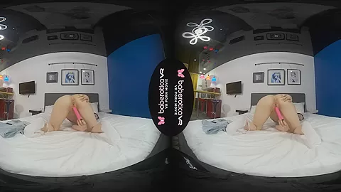 Sheril wants to masturbate for us today so she shoves her dildo in her pussy - BaberoticaVR