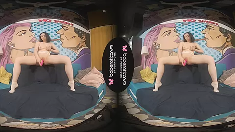 Sheril takes out her pink sex toy and fucks her pink pussy in VR today - BaberoticaVR