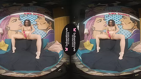 Sheril takes out her pink sex toy and fucks her pink pussy in VR today - BaberoticaVR