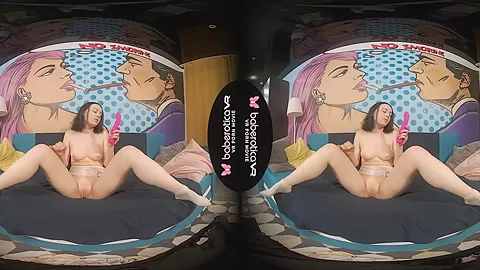 Sheril takes out her pink sex toy and fucks her pink pussy in VR today - BaberoticaVR