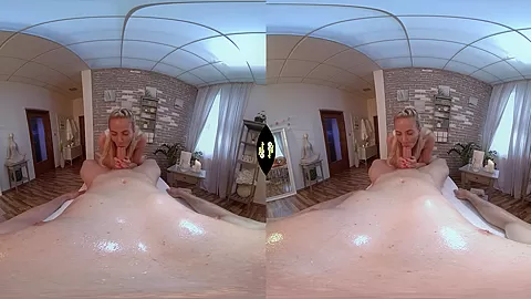 Massage with Bonus - Big Tits Blonde Hardcore Erotic Massage