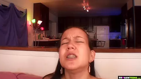 Petite asian teen 18+ black belt in riding cock