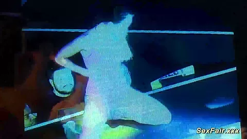 sexy strip show on public stage