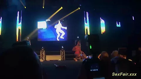 sexy strip show on public stage