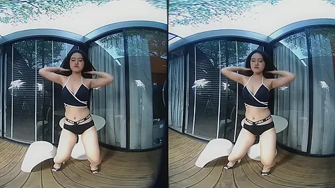 Asian teen 18+ In Black Bikini - VRPussyVision