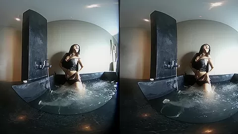 Asian teen 18+ In Black Bikini - VRPussyVision