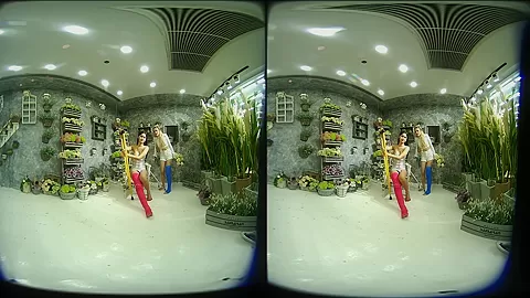 2 Girls With Long Cast Leg Visit A Flower Store 1 - VRPussyVision
