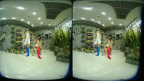 2 Girls With Long Cast Leg Visit A Flower Store 1 - VRPussyVision