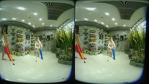 2 Girls With Long Cast Leg Visit A Flower Store 1 - VRPussyVision