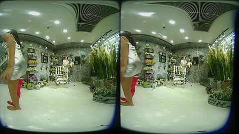 2 Girls With Long Cast Leg Visit A Flower Store 1 - VRPussyVision