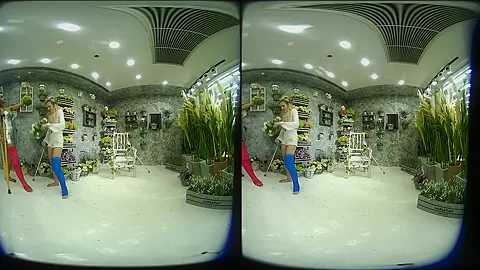 2 Girls With Long Cast Leg Visit A Flower Store 1 - VRPussyVision