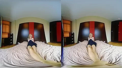 Blonde teen 18+ In Pantyhose Makes You Hot - VRPussyVision
