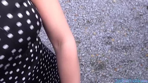 Nice ass is shown in public by brunette who does sex
