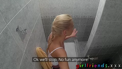 Two horny Czech girls have hot steamy sex in the shower