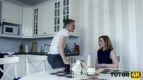 TUTOR4K. student 18+ likes the way teacher sucks and works vaginal muscles