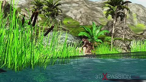 Outdoor hot sex! Big black cock fucks hard a sexy blonde in the island