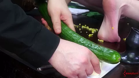 Submissive teen 18+ slave gets butt fucked after feast