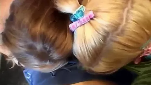 Lesbo teens 18+ licking pussy in giggly threesome