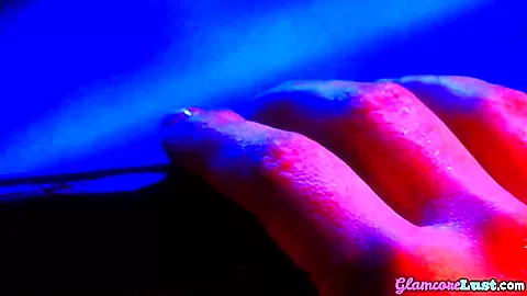 Glamcore cosplayer dildo fucking solo pussy under shower