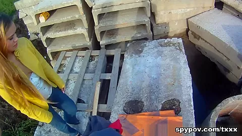 Emma & Anonymous in Fucked On A Construction Site - SpyPOV