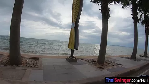 Big tits Asian amateur girlfriend fucked hard after a day at the beach
