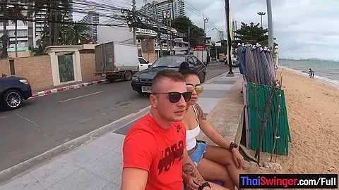 Big tits Asian amateur girlfriend fucked hard after a day at the beach