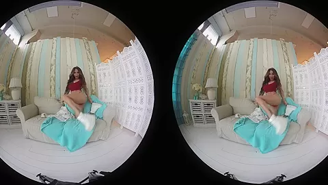 Fit, Busty Brunette Strips