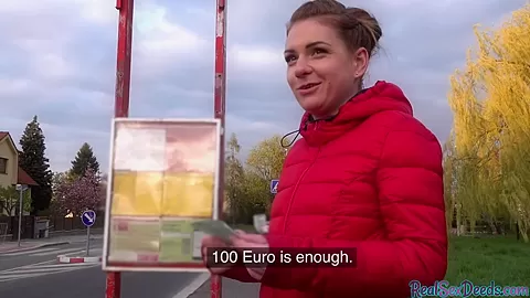 Public pickup for this blonde euro slut gets fucked for cash